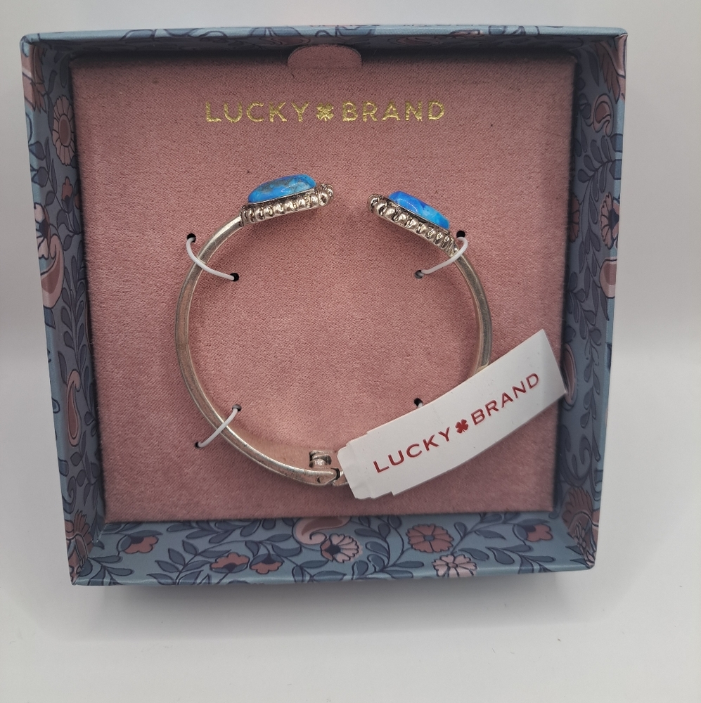 Lucky Brand Turquoise Hinge Cuff Bracelet~NIB